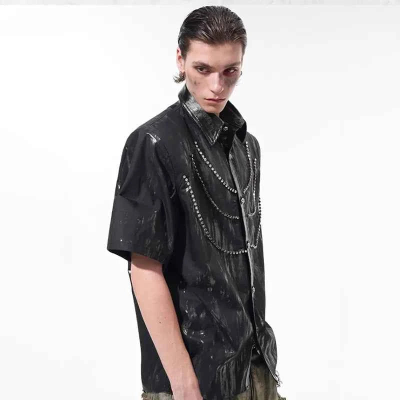 Luxury Tie Dyed Diamond Patchwork Shirt