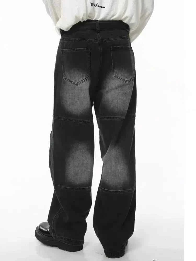 Utility Vibe Vintage Black Baggy Cargo Jeans