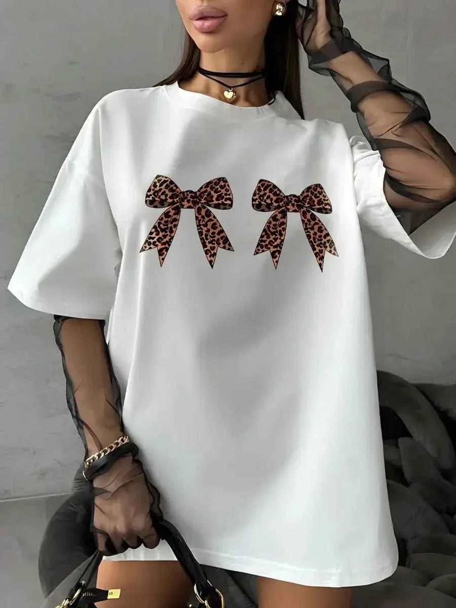 Leopard Print Bow Russian Girl T-Shirt
