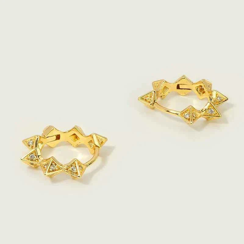 Dainty Circle Rivet Design Hoop Earrings