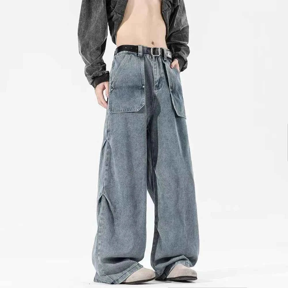 Retro Washed American Style Simple Loose Jeans
