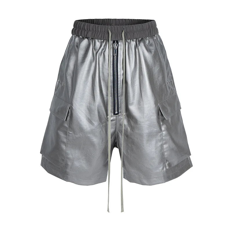 High Street Cleanfit Wide Leg Matte Coated Cargo Shorts