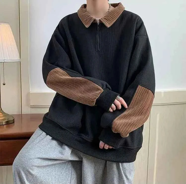 Y2K Warm Loose Half Zipper Sweatshirt