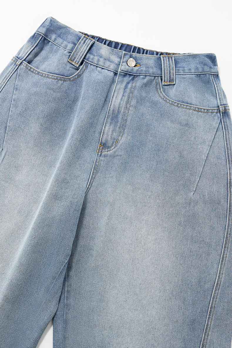 Workwear Washed Wide Leg Denim Baggy Jeans
