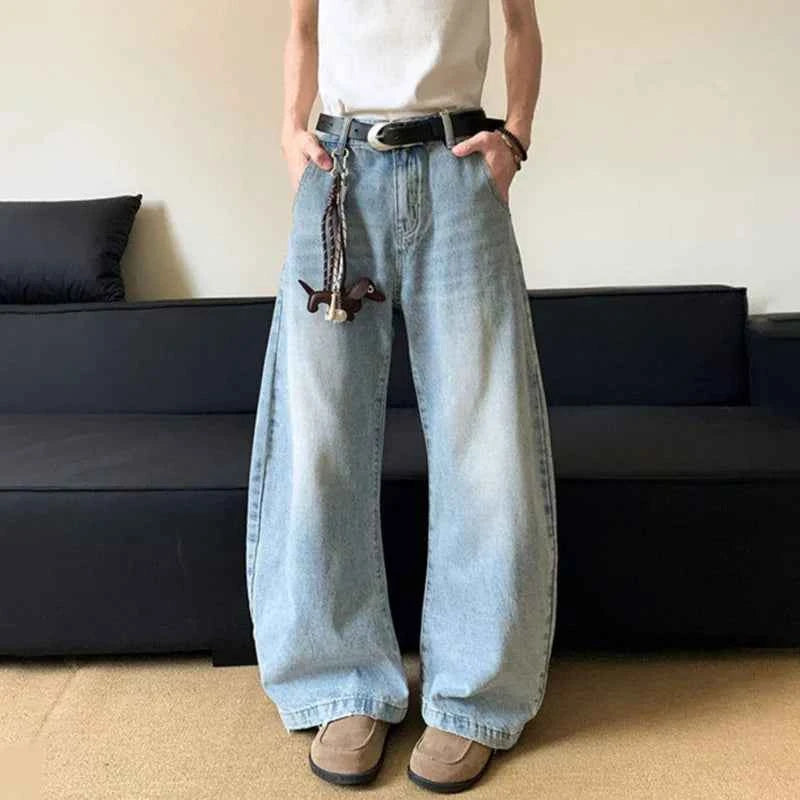 Vintage Summer Washed Loose Wide Leg Jeans
