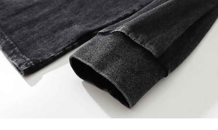 Fashionable Washed Black Ghost Casual Sweatshirt