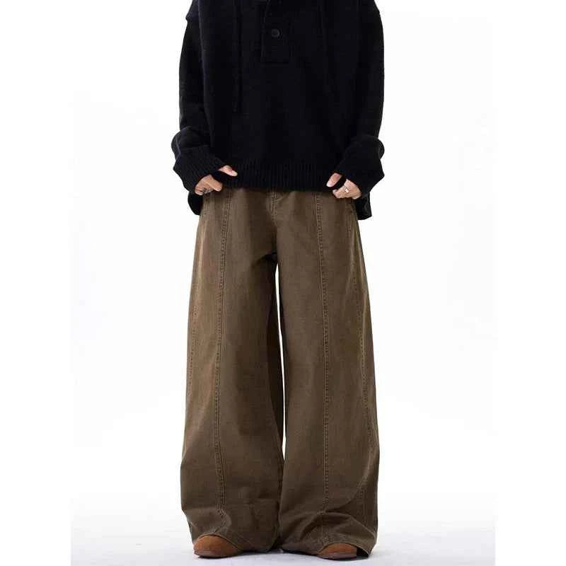 Fashionable 2000s American Style Wide Leg Denim Jeans