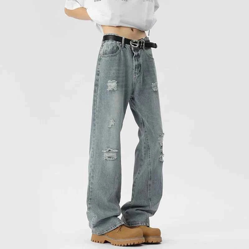 Oversized Energy  Broken Hole Slim Jeans