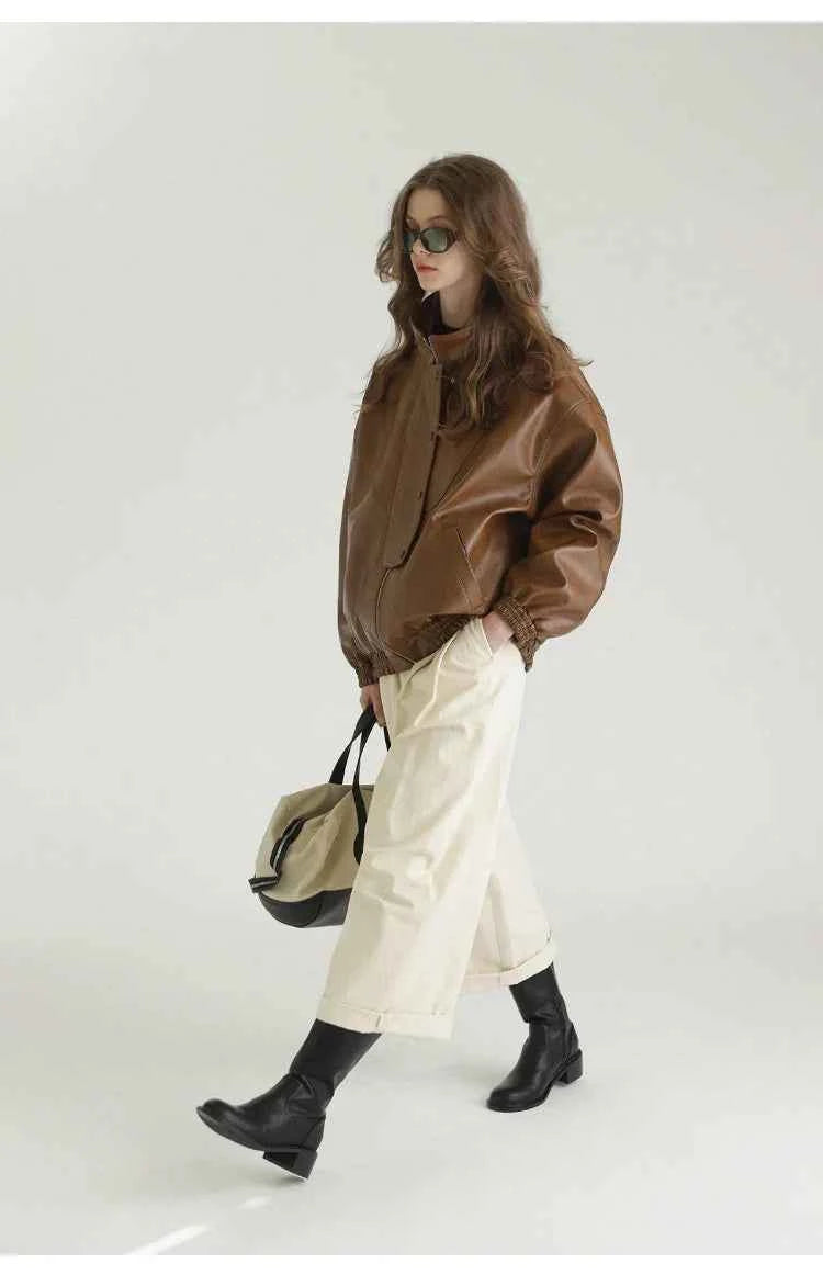 Luxury Oversized Faux Leather Jacket