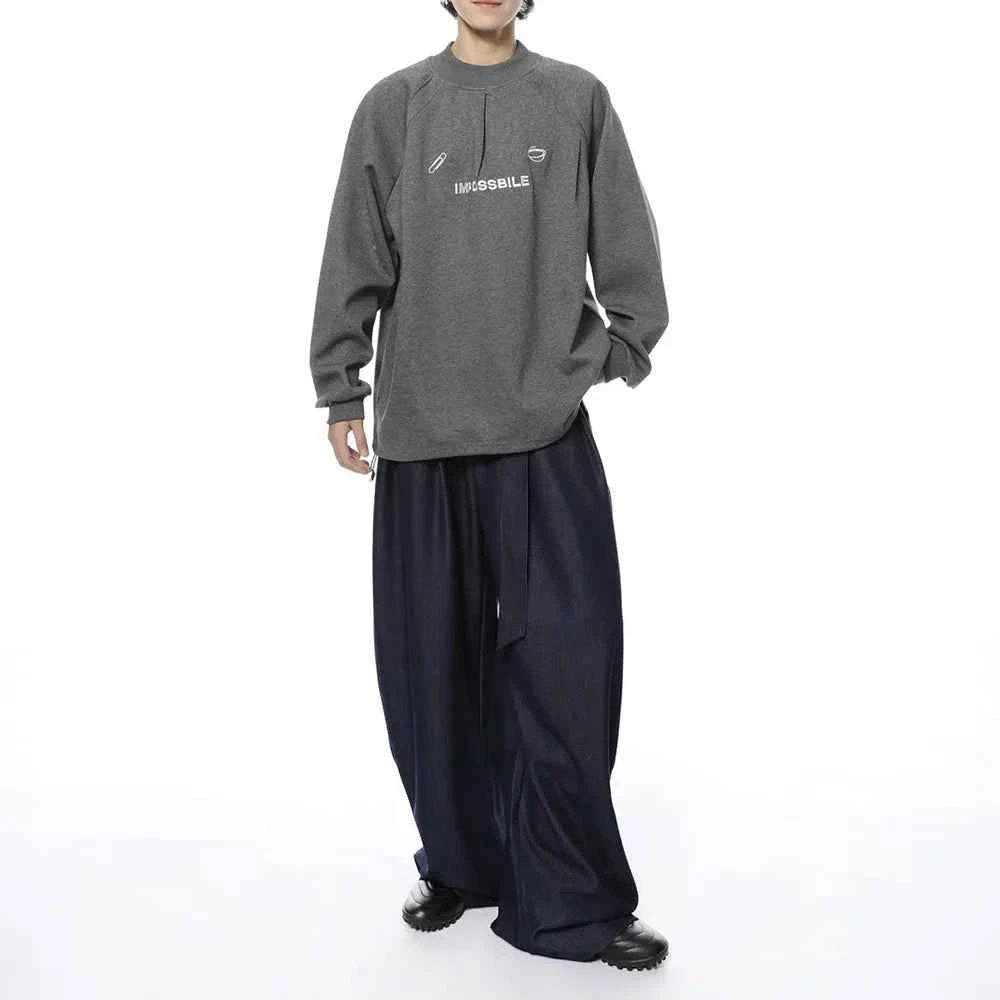 Retro Embroidery Pullover Casual Sweatshirt