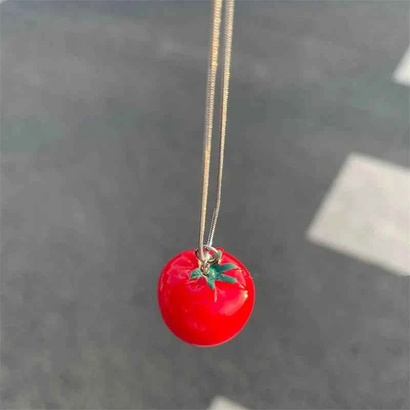 Sweet Tomato Pendant Necklace