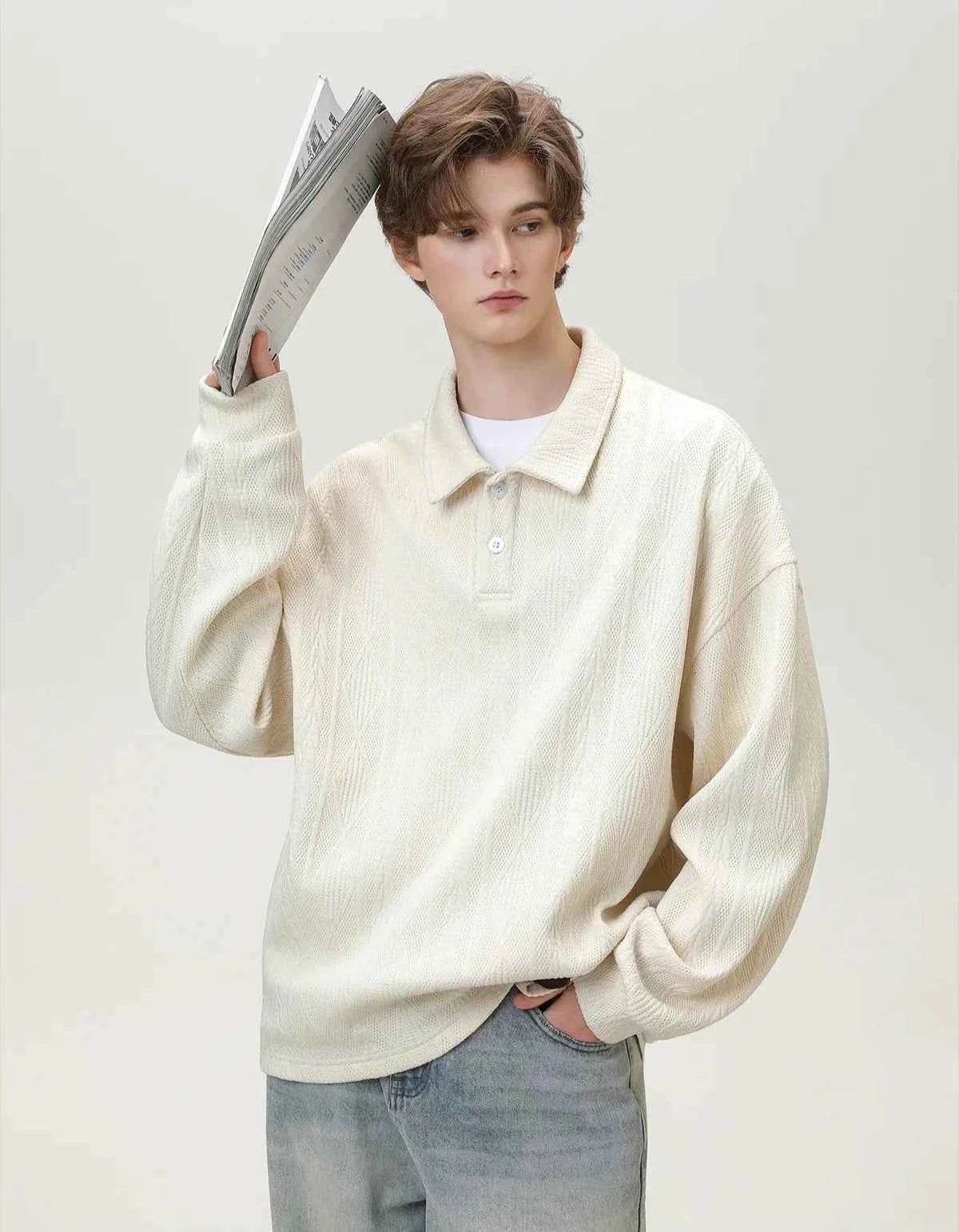 Casual Ancient Money Lapel Collar Sweatshirt