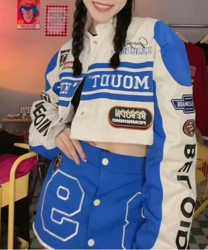 Autumn Streetwear Vintage Varsity Bomber Jacket - Luxuryurbanwear