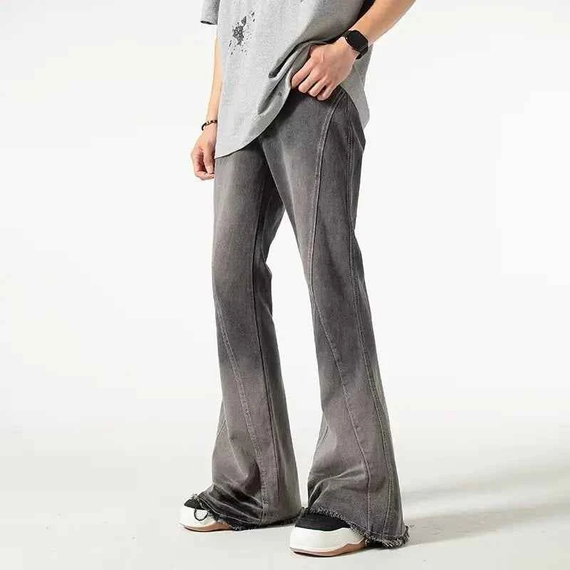 Vintage Gray Flared Baggy Hip Hop Jeans