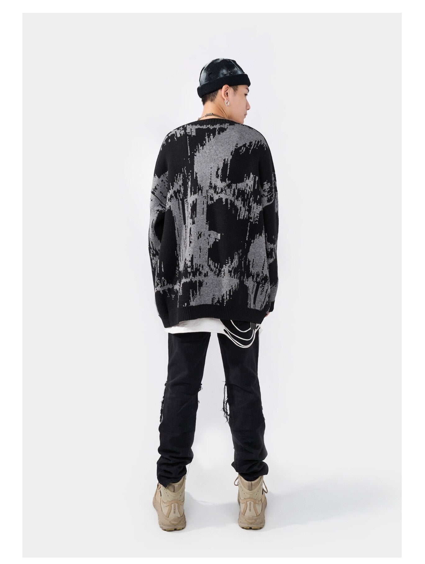 Jacquard Two Tone Sweater