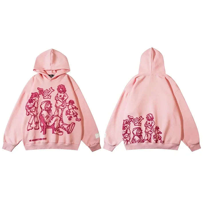 We V Cartoon Sketch Hoodie