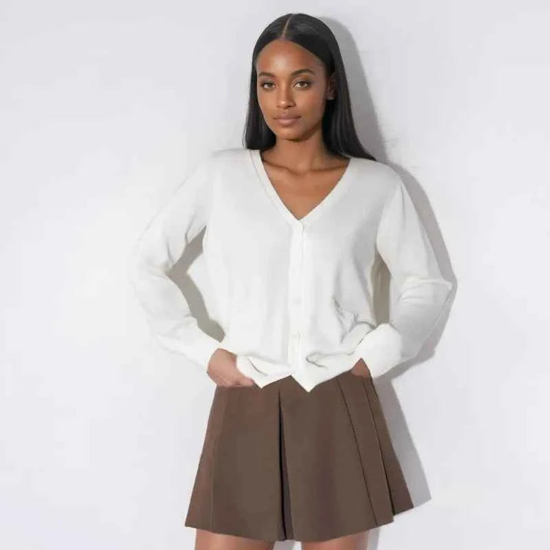 Women Casual Comfort V-Neck Knitted Cardigan