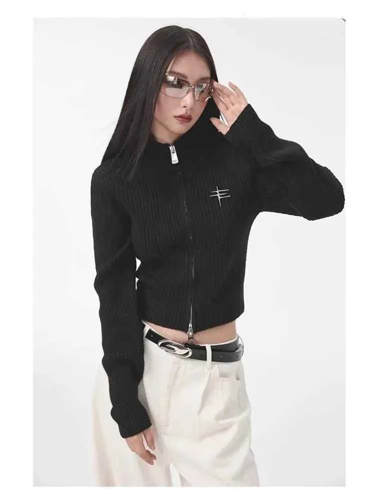 Women Vintage Grey Zipper Sweatshirt