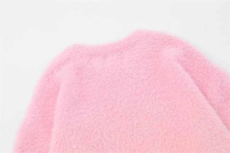 Fashionable Sky Ombre Gradient Fuzzy Sweater