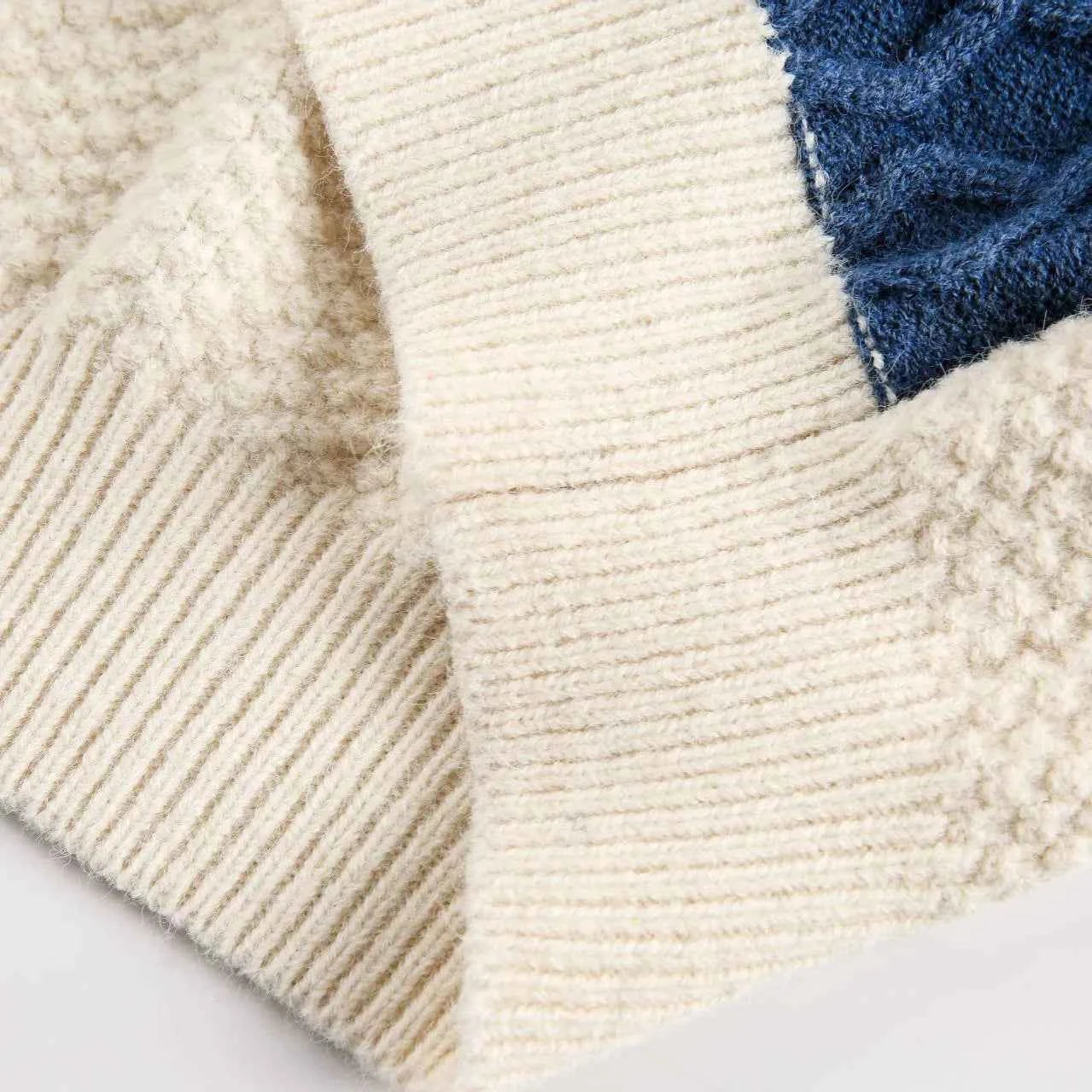 Elevated Cozy Color Block Patchwork Knit Sweater