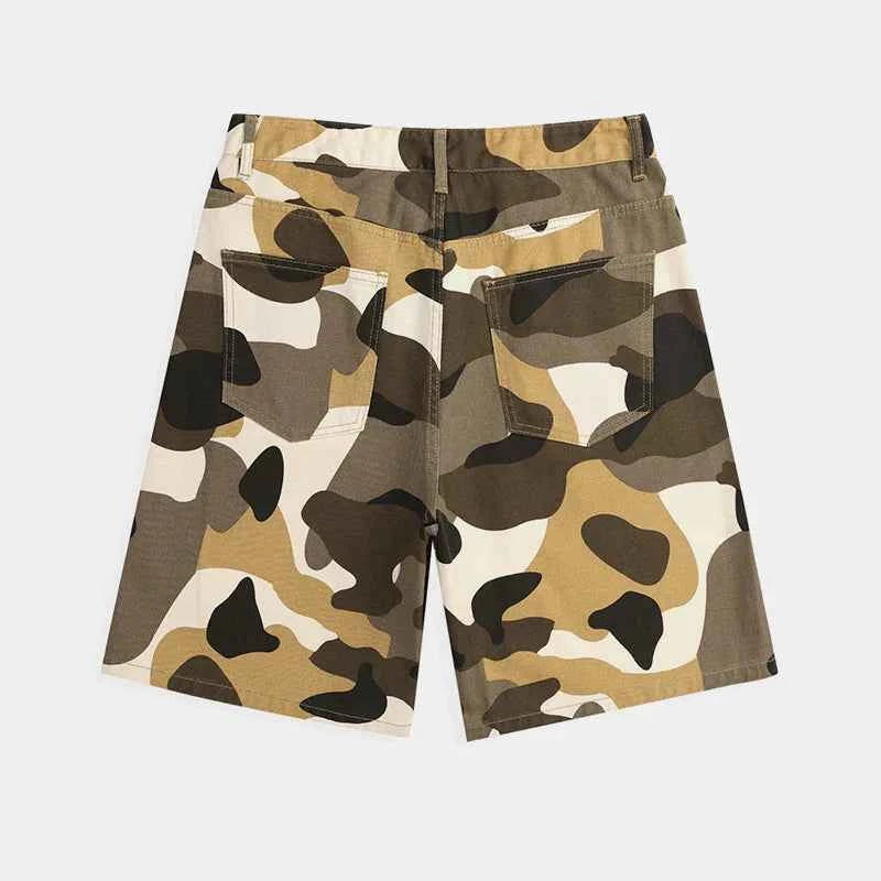 Men Flattering Camouflage Denim Cargo Short