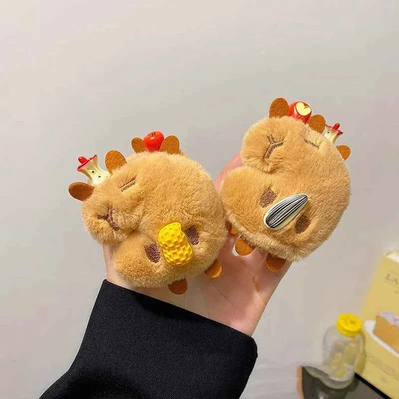 Adorable Cartoon Capybara Plush Hair Clips