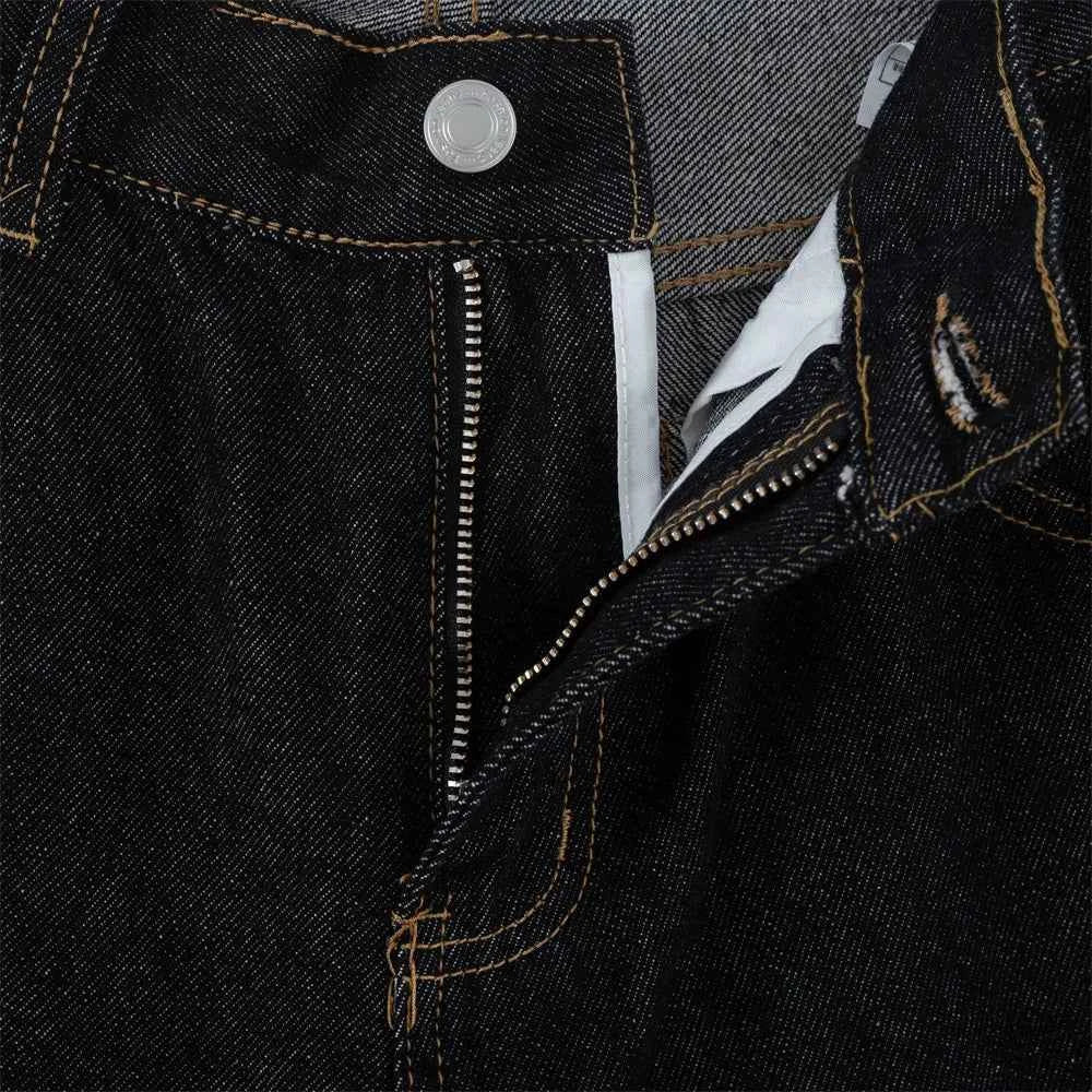 Durable Y2K Washed Raw Denim Wide Leg Jeans