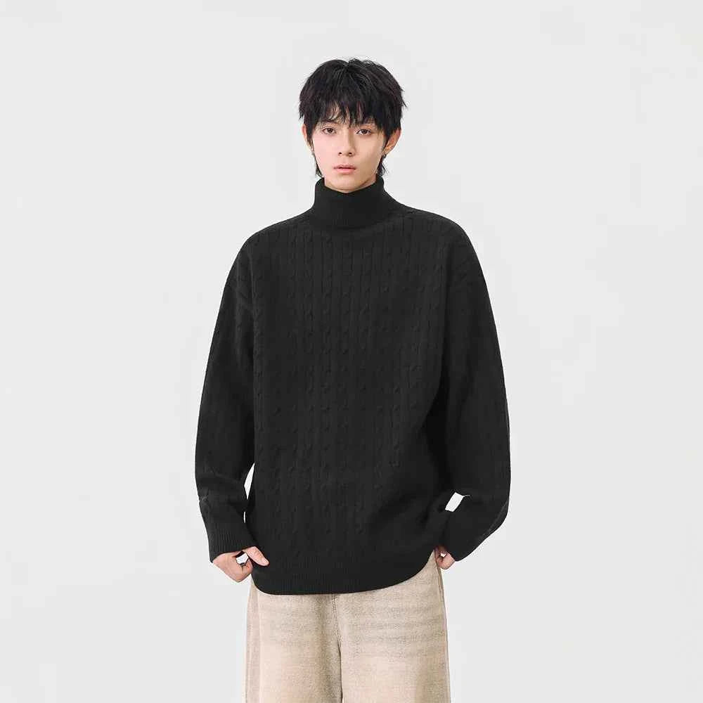 Cozy Cable Knit High Neck Turtleneck Sweater