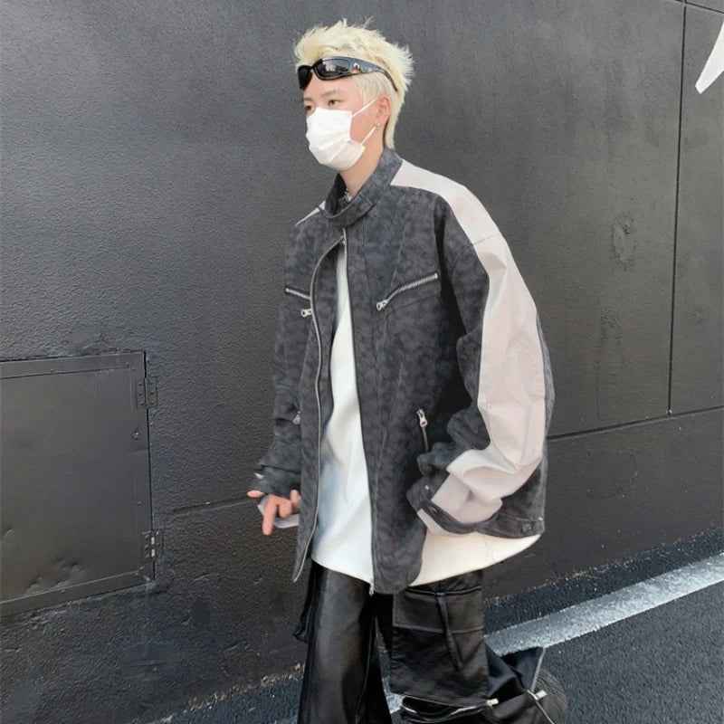 Retro Motorcycle Style Matte Leather Jacket