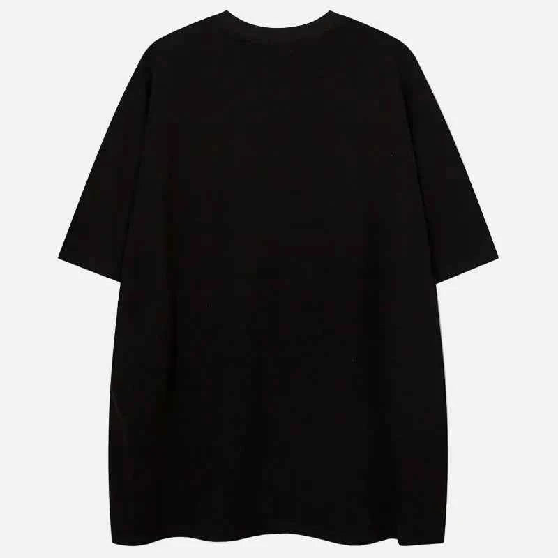 Graphic Oversized Shadow Printed Punk T-Shirt