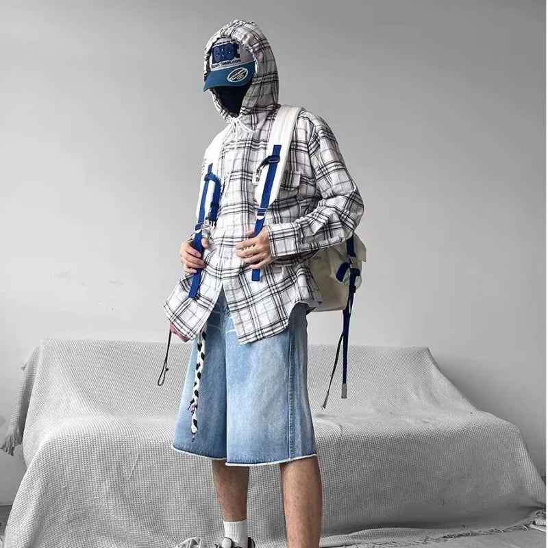 Men Verve Checkered Hooded Shirt