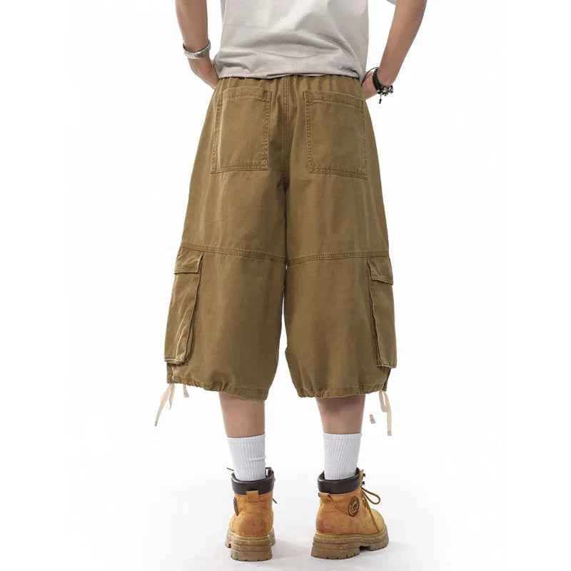 Streetwear Loose Fit Cargo Wide Leg Jorts