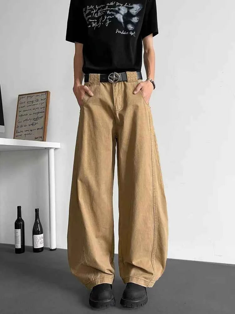 Y2K Cool Khaki Patchwork Cyber Jeans