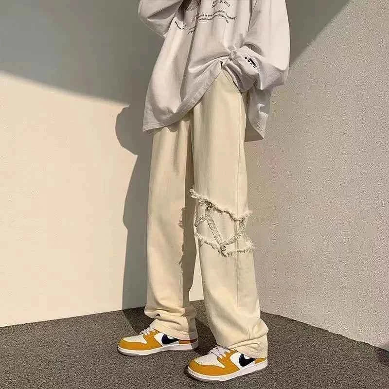 Oversize Black Streetwear Chain Hip Hop Pants