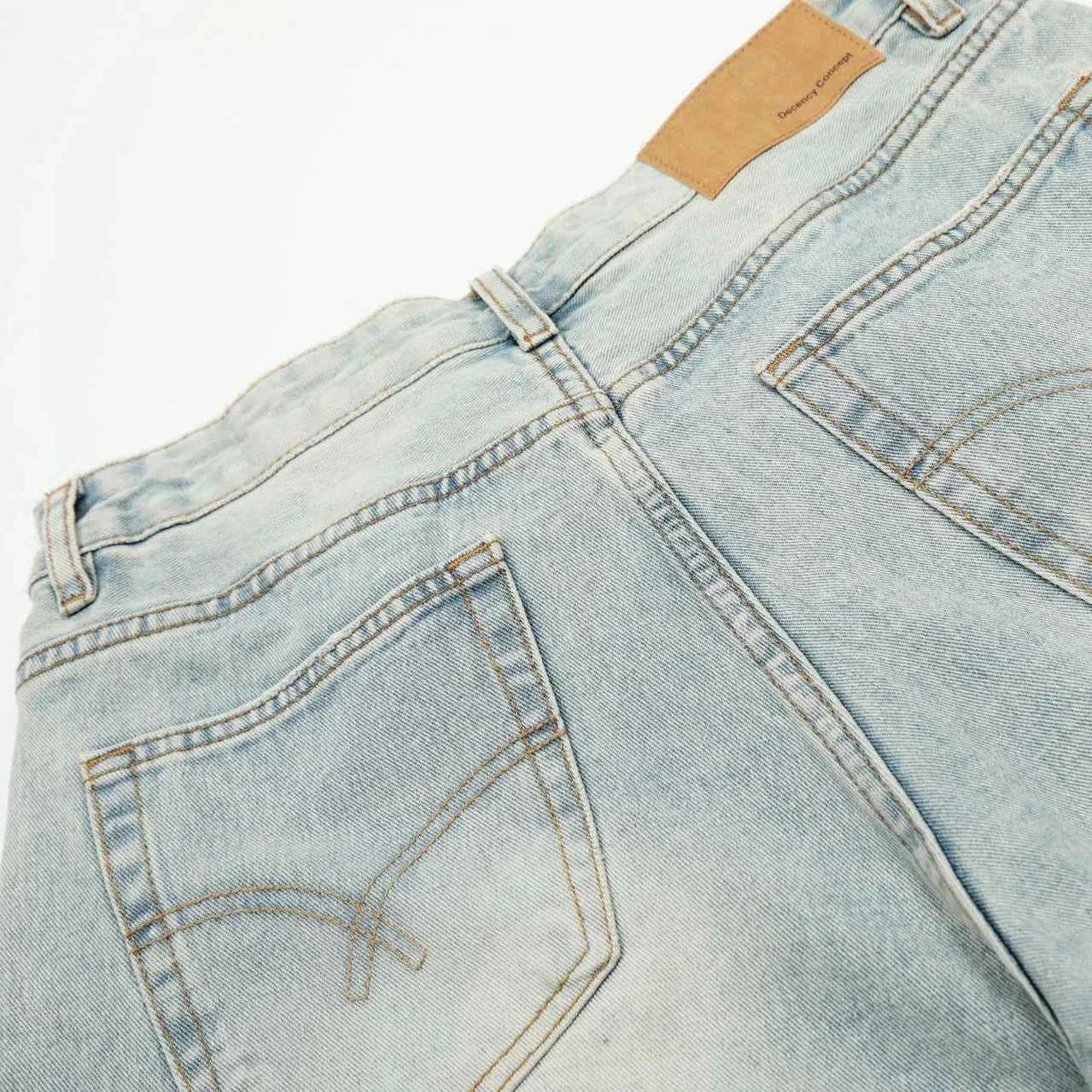 Streetwear Cropped Wide Leg Cropped Denim Short