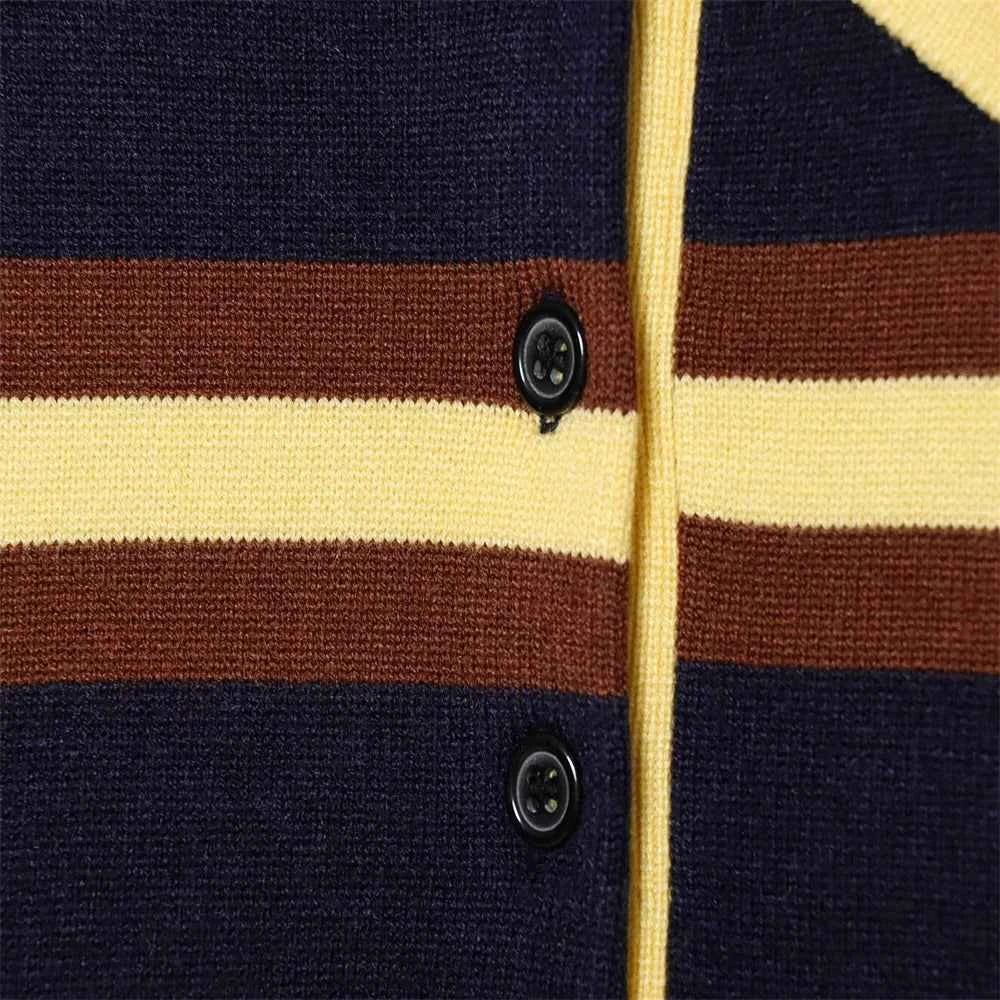 Premium Hip Hop Striped Knitted Polo Sweater