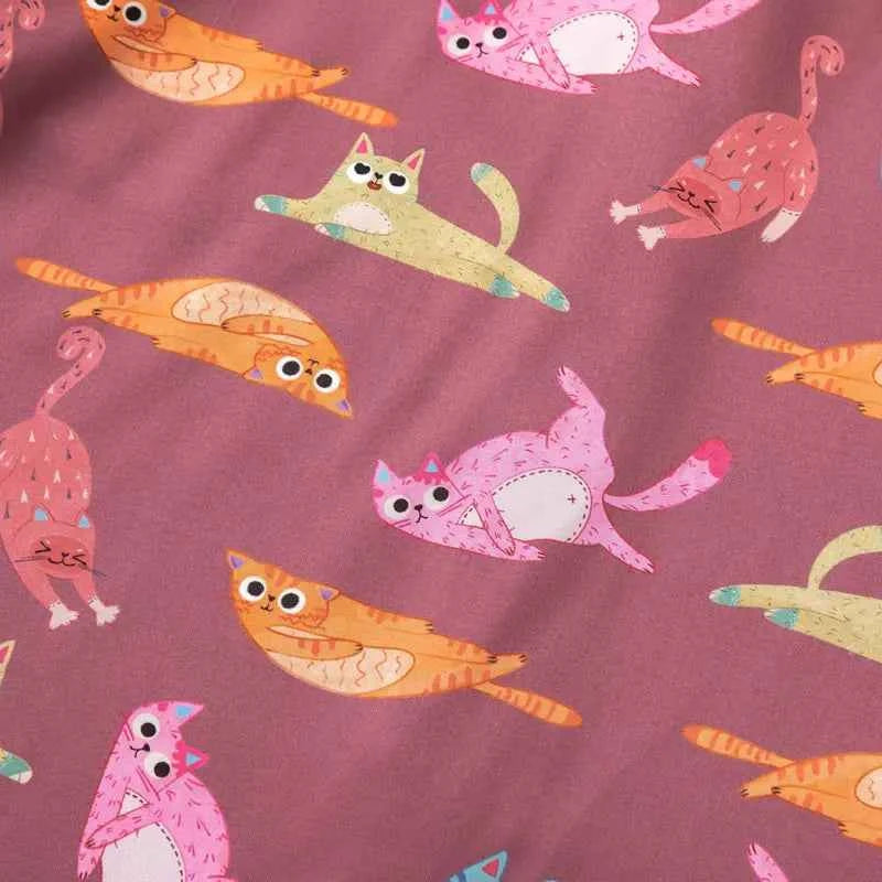 Flattering Funny Cartoon Cat Beach Button Shirt