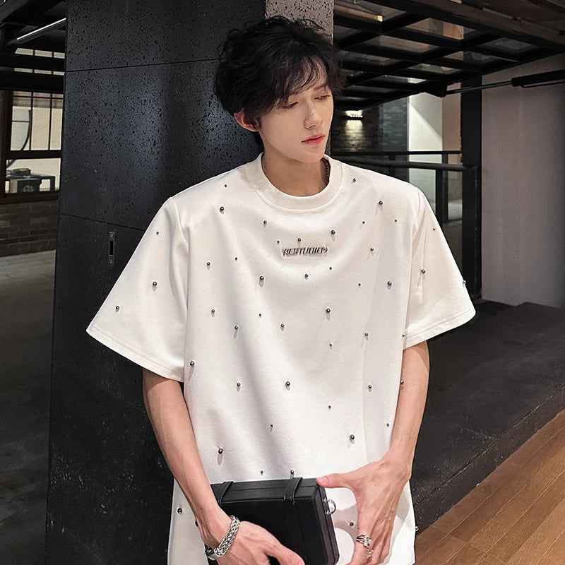 High Quality Sequin Patchwork Shoulder T-Shirt