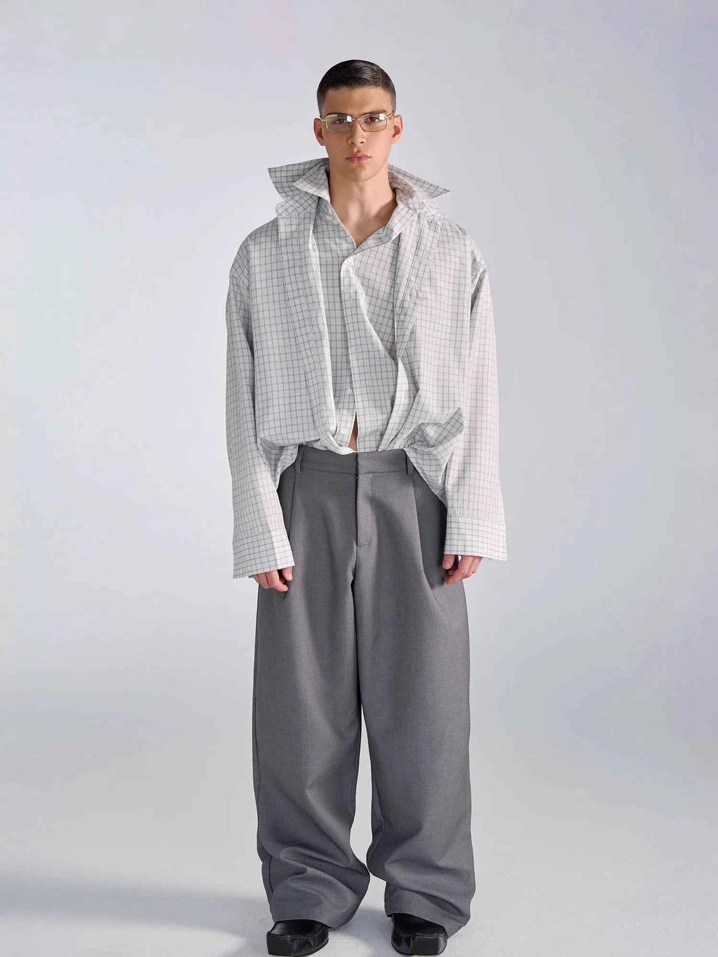 Streetwear Luxury Checked Oversized Flowy Shirt