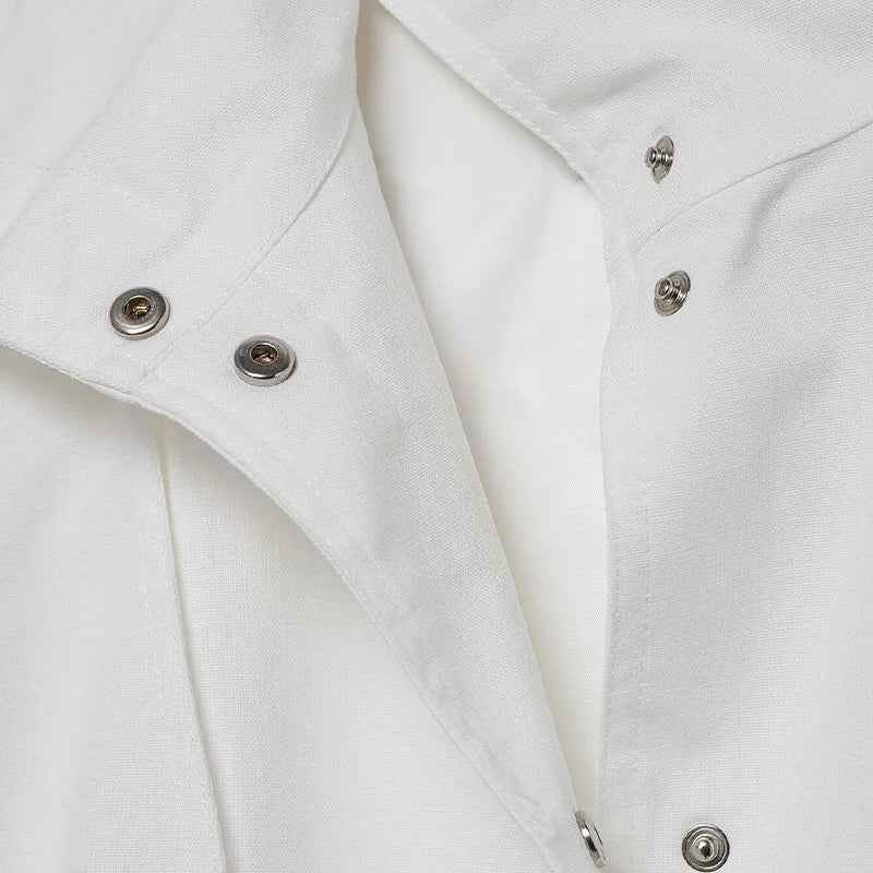 Cozy Soft White High Neck Bomber Jacket