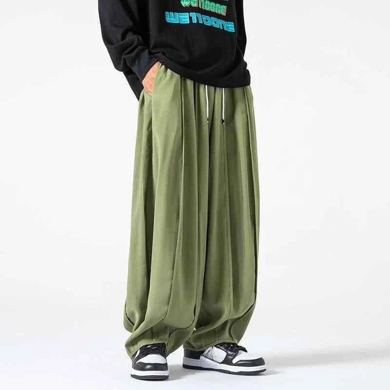 Fashionable High Waist Wide Leg Solid Color Jogger