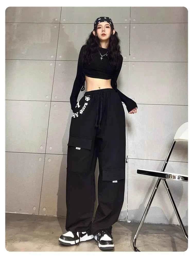 Black Ripped Loose Hip Hop Jeans
