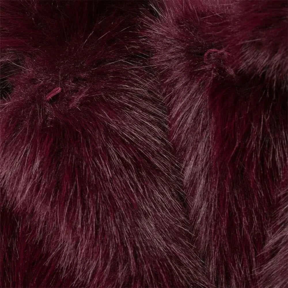 Warm Thick Faux Fur Casaul Woven Coat