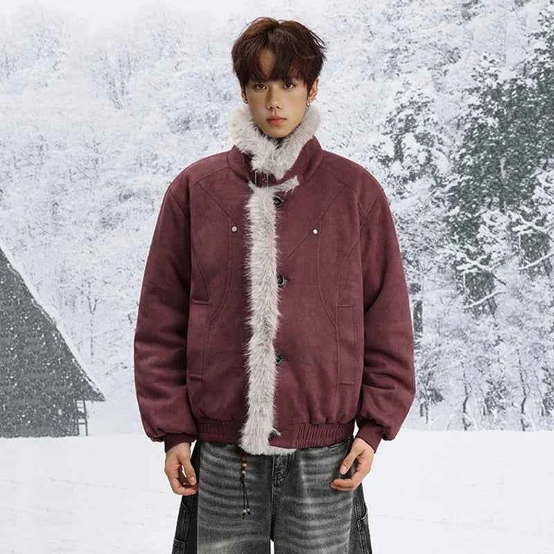 Stylish Single Breasted Loose Faux Fur Jacket