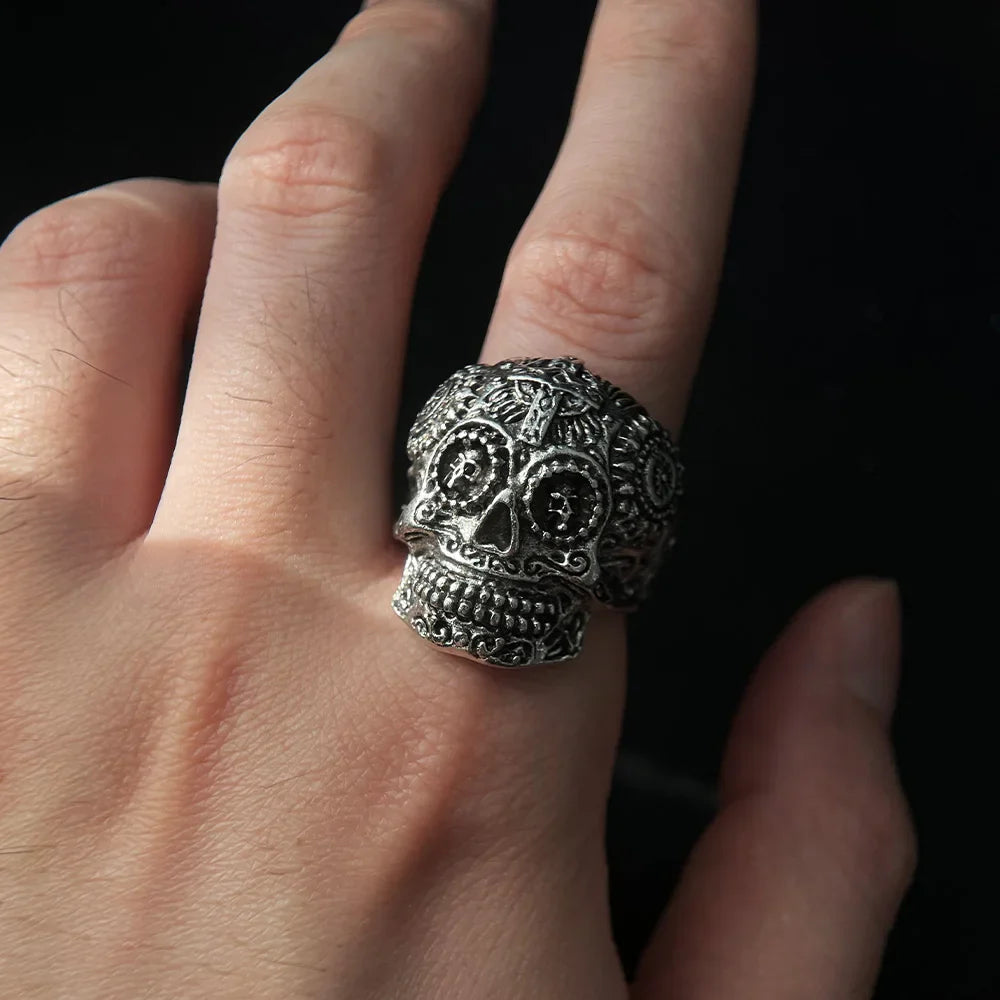 Steampunk Adjustable Open Cross Skull Ring - Luxuryurbanwear