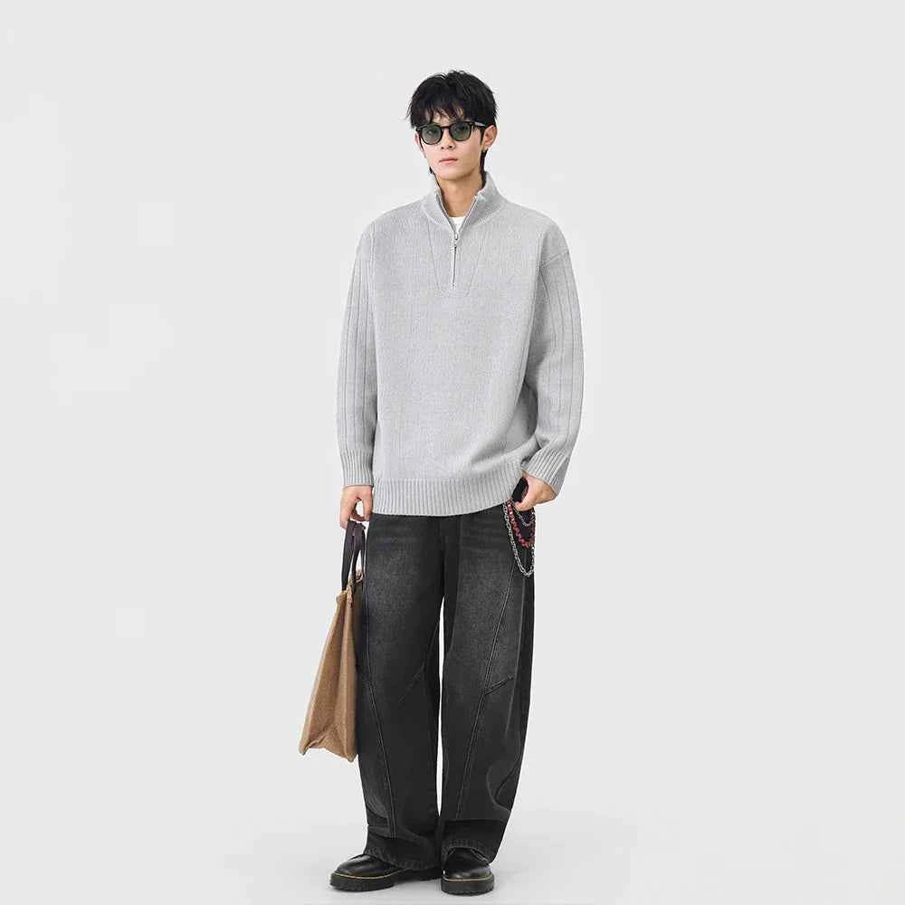 Cozy Trendy Ribbed Mock Neck Sweater