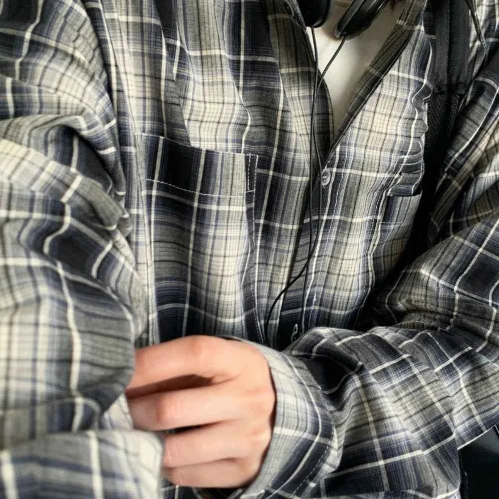 Japanese Vintage Plaid Lightweight Spring Shirt