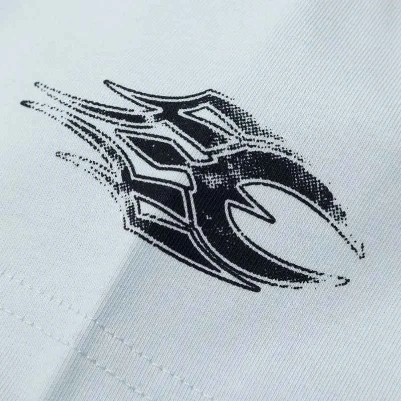 Warm Graphic Printed V-Neck Cotton Racing T-Shirt