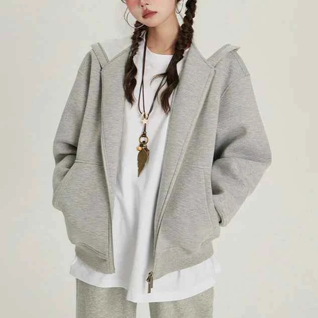 Vintage Cool Loose Fit Zipper Sweatshirt