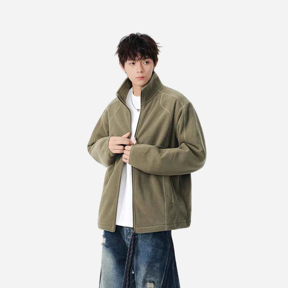 Y2K Lightweight Casual Fleece Zip-Up Jacket